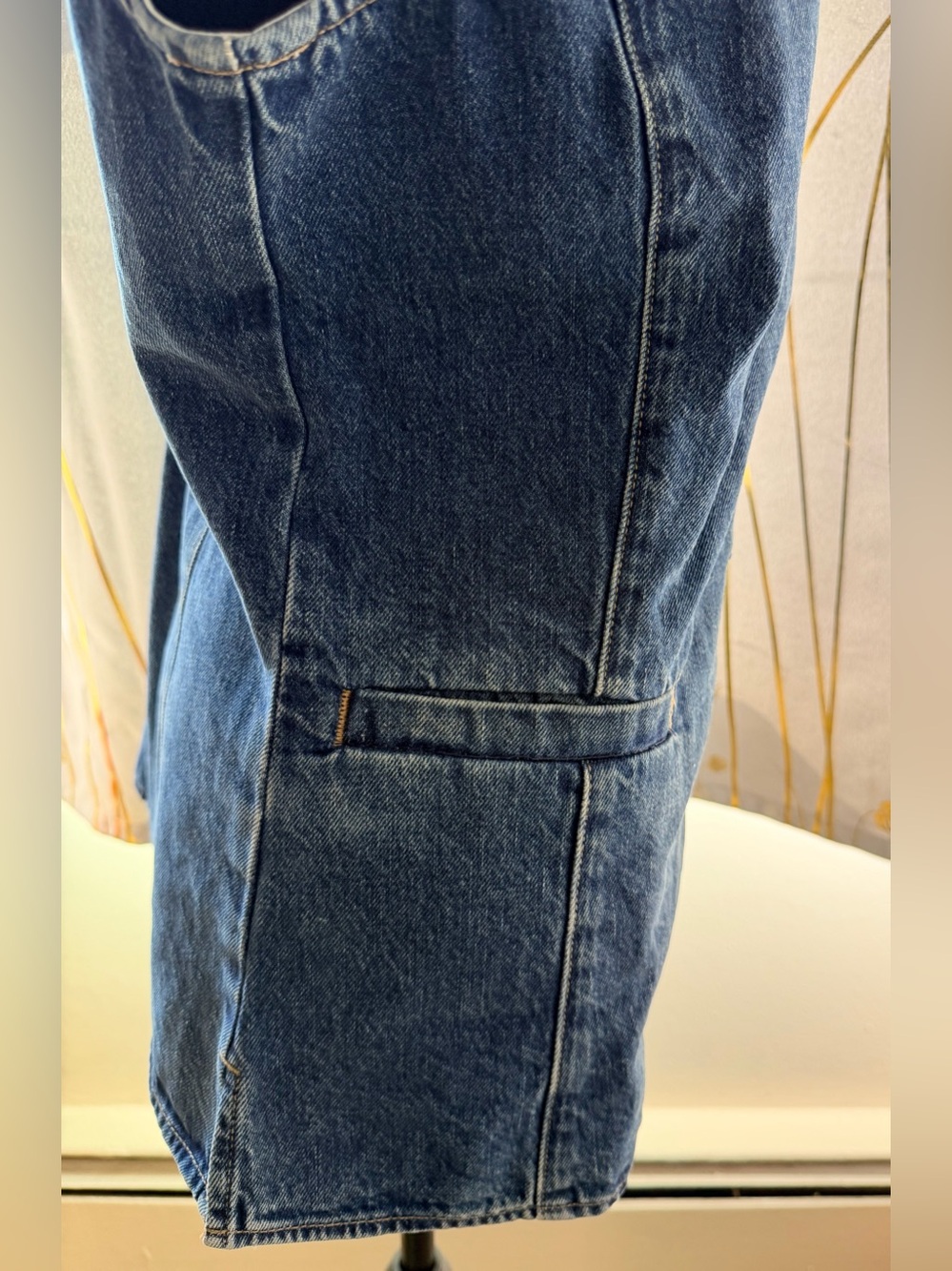 Madewell Greendale Wash Denim Crewneck Vest Size 8 NWOT - Picture 3 of 14